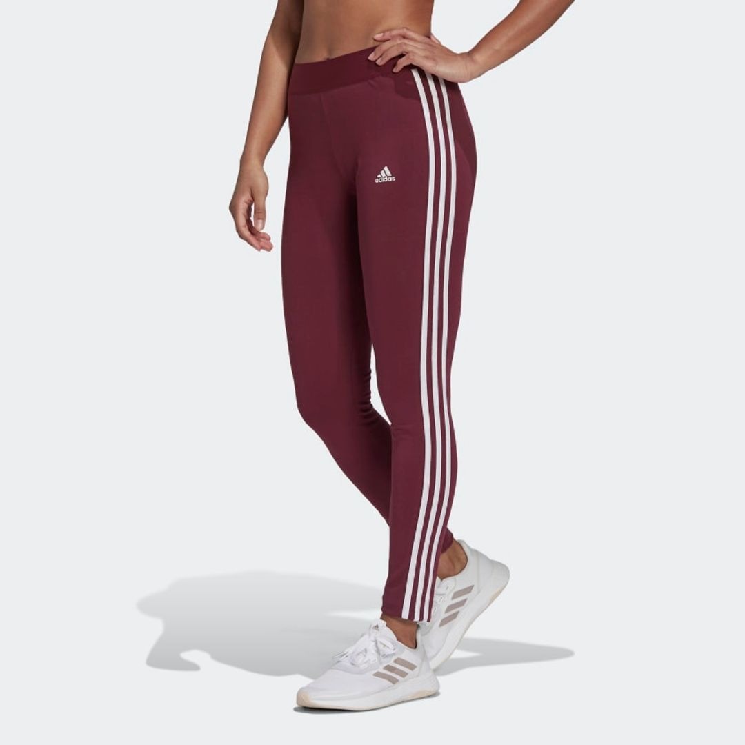 brand-logo adidas women loungewear essentials 3-stripes leggings