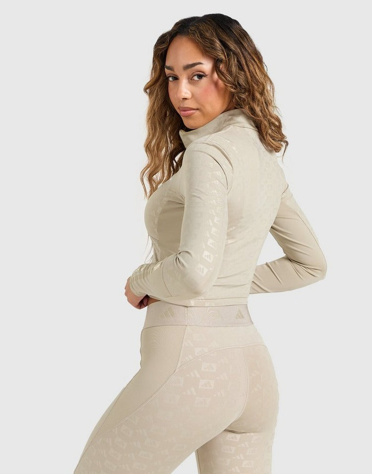 adidas Hyperglam Emblem Crop 1/4 Zip Top