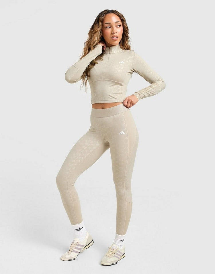 adidas Hyperglam Emblem Crop 1/4 Zip Top