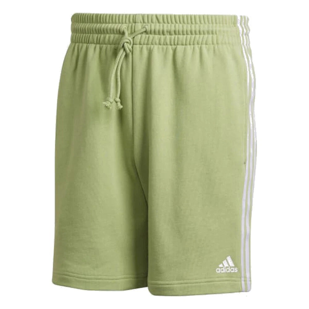 Adidas Men's Grow Positivity Cotton 3-Stripes Shorts, Magic Lime/White