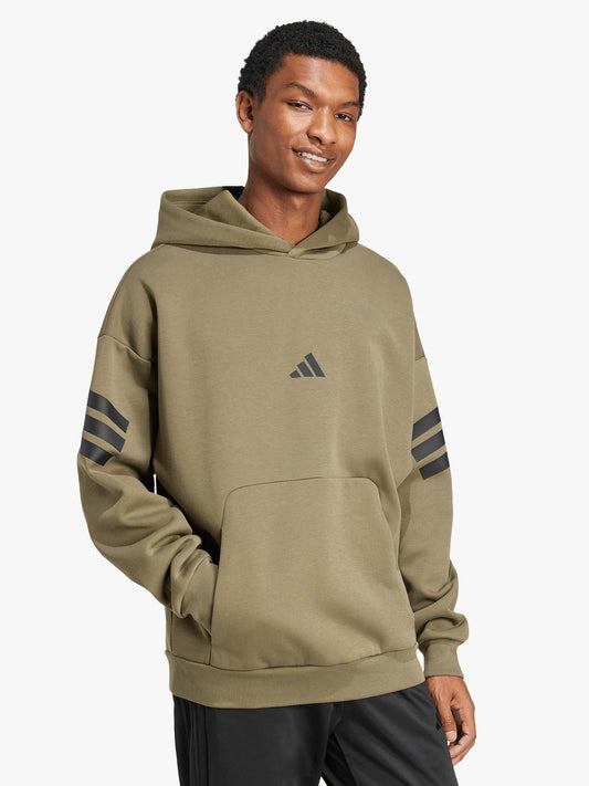 adidas Mens Future Icons 3-Stripes Olive Hoodie adidas