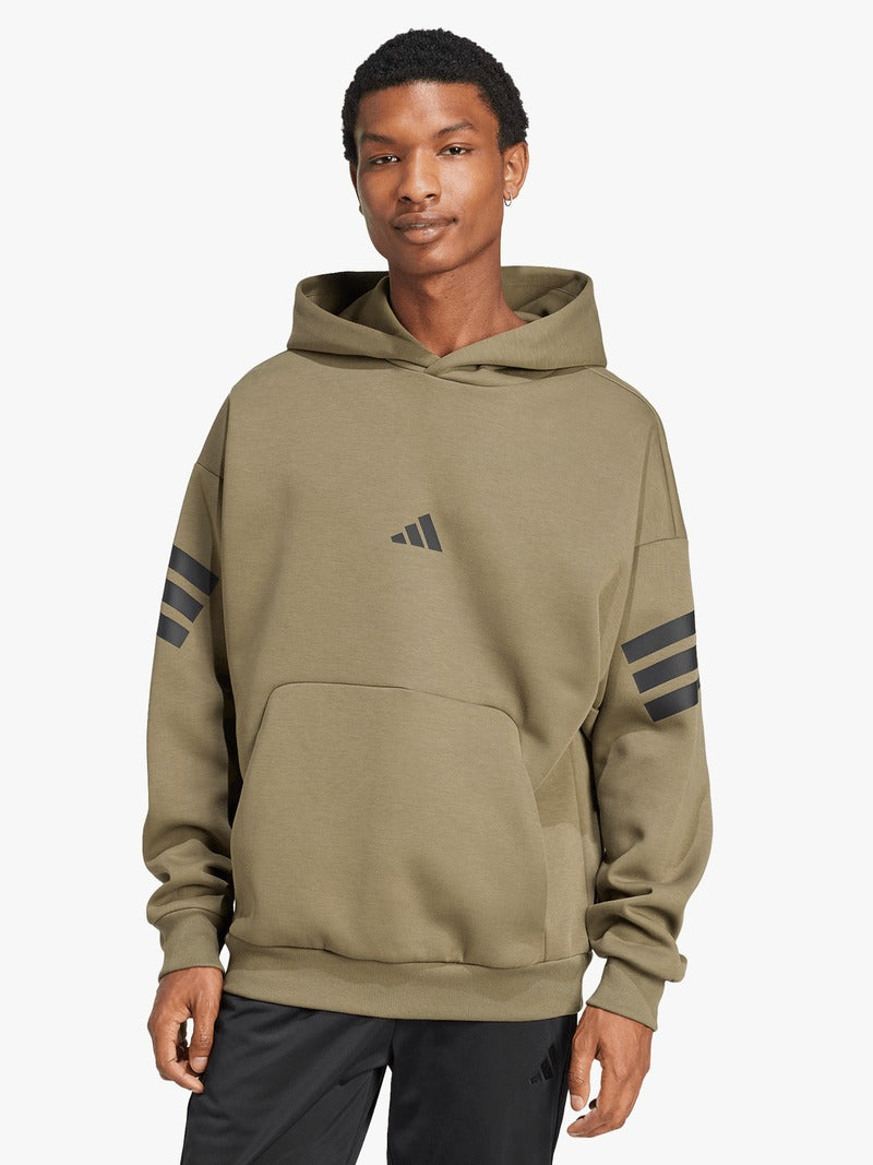 adidas Mens Future Icons 3-Stripes Olive Hoodie adidas