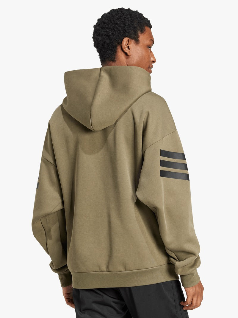 adidas Mens Future Icons 3-Stripes Olive Hoodie adidas