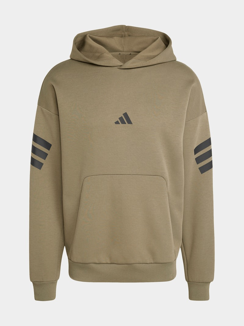 adidas Mens Future Icons 3-Stripes Olive Hoodie adidas