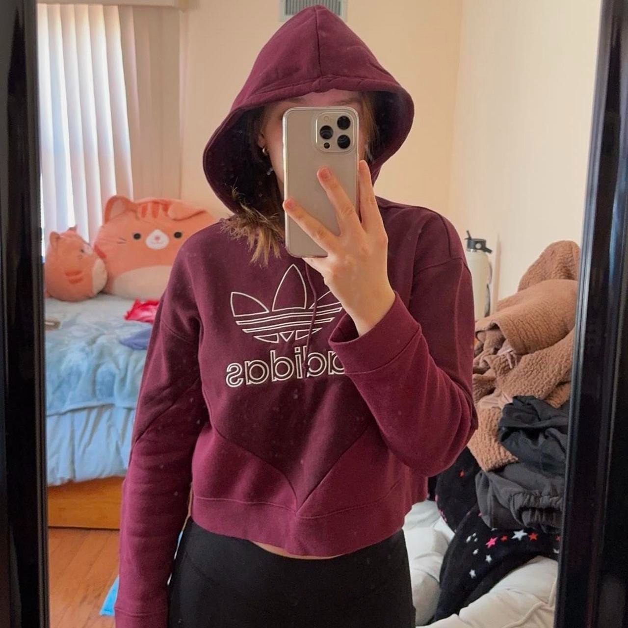 Adidas Women's Burgundy Hoodie