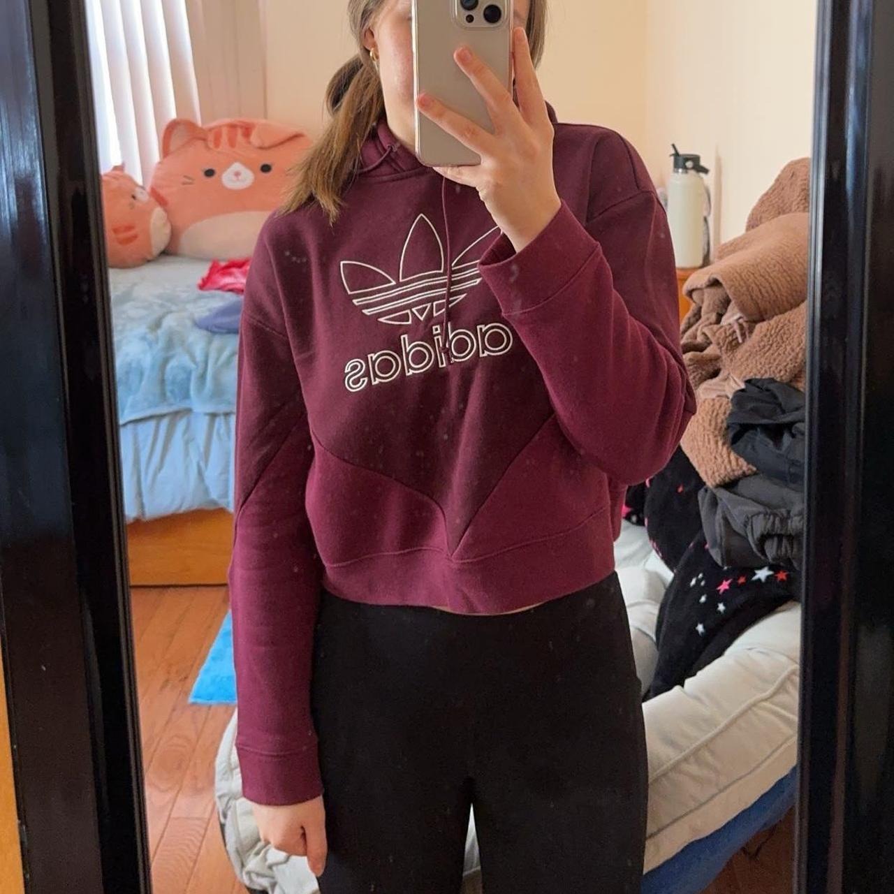Adidas Women's Burgundy Hoodie