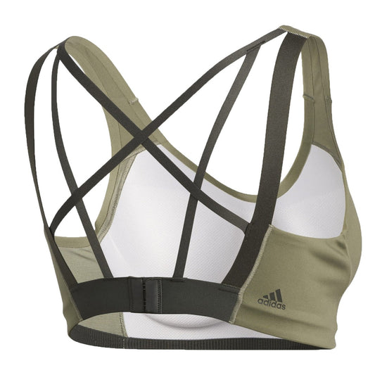 adidas Women's Stronger For It Alpha Sports Bra Legacy Green