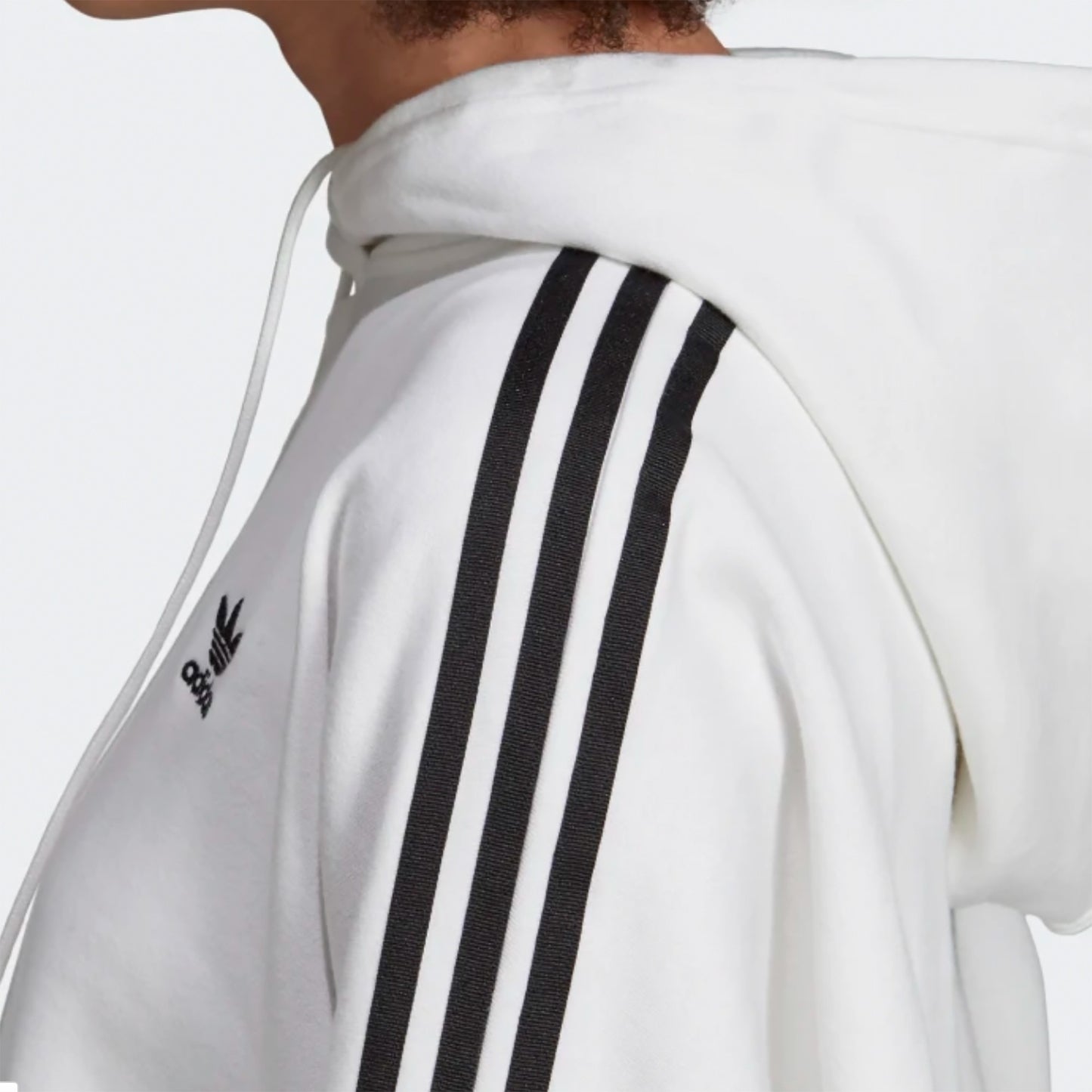 Adidas Originals Womens Cropped 3-Stripe Hoodie - White