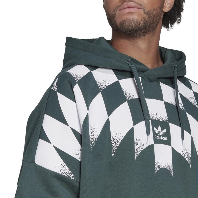 didas Originals Mens Rekive Fb Graphic Hoodie Mineral Green