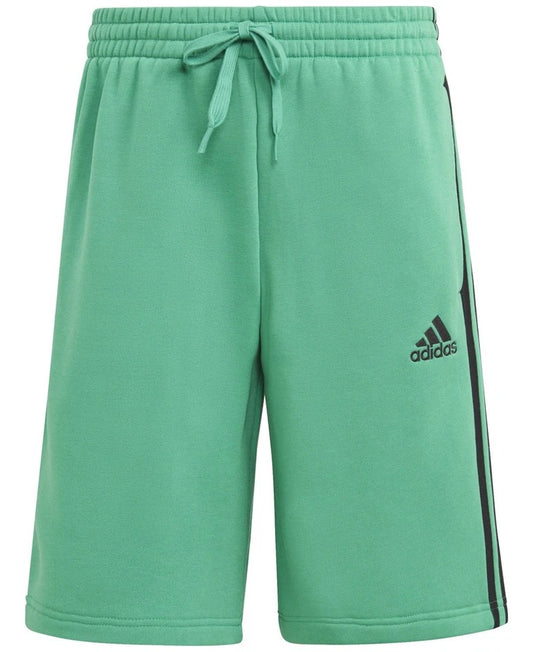 adidas Men's 3-Stripes 10" Fleece Shorts Court Green-Small