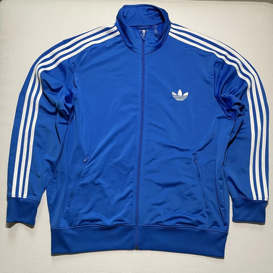 Adidas Tracksuit Jacket Pants Blue Trefoil 3 Stripe Classic Men 2XL Retro 2010s